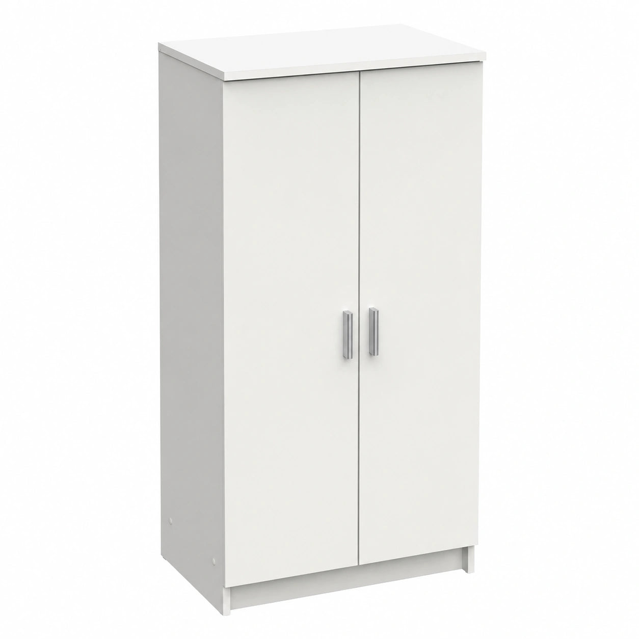 Allzweck-Kleiderschrank 2-türig mit 6 Regalböden, Weiß, 55x108x36 cm
