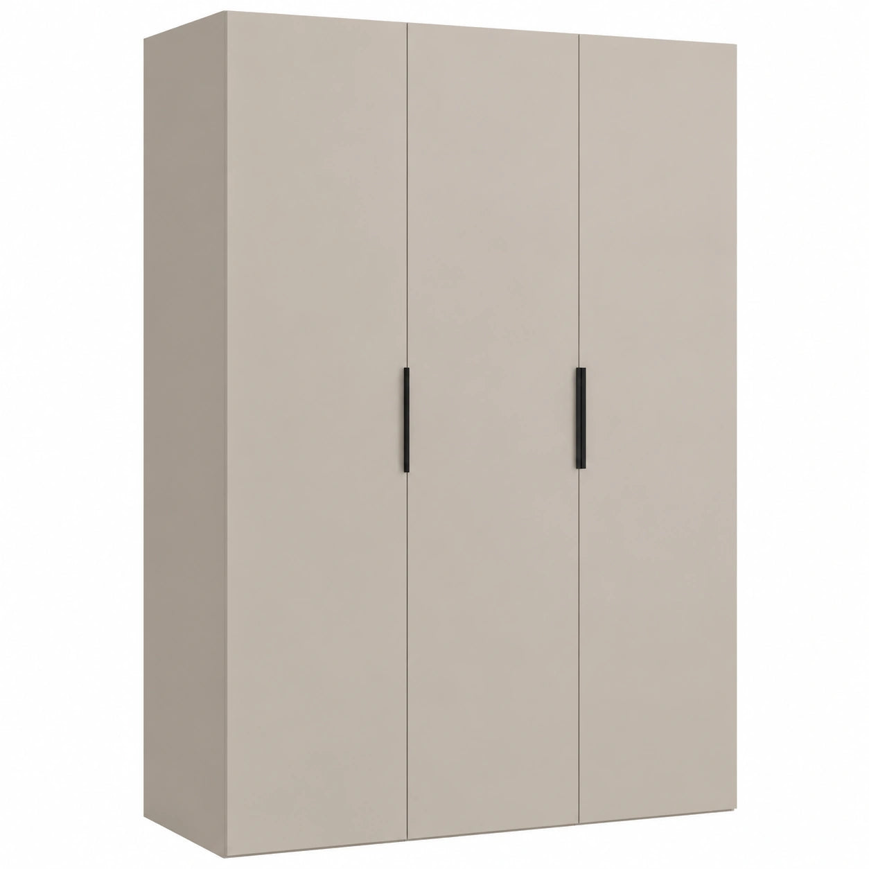 Moderner Kleiderschrank Como 4 mit 3 Türen für Schlafzimmer und Kinderzimmer, 245,5x160x50 cm, Kaschmir/Schwarz