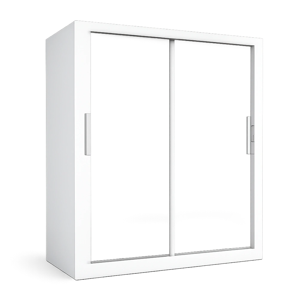 Moderner Kleiderschrank mit Spiegel - Zweitüriger Schwebetürenschrank 64x203x215 cm - Ideal für Schlafzimmer und Wohnzimmer