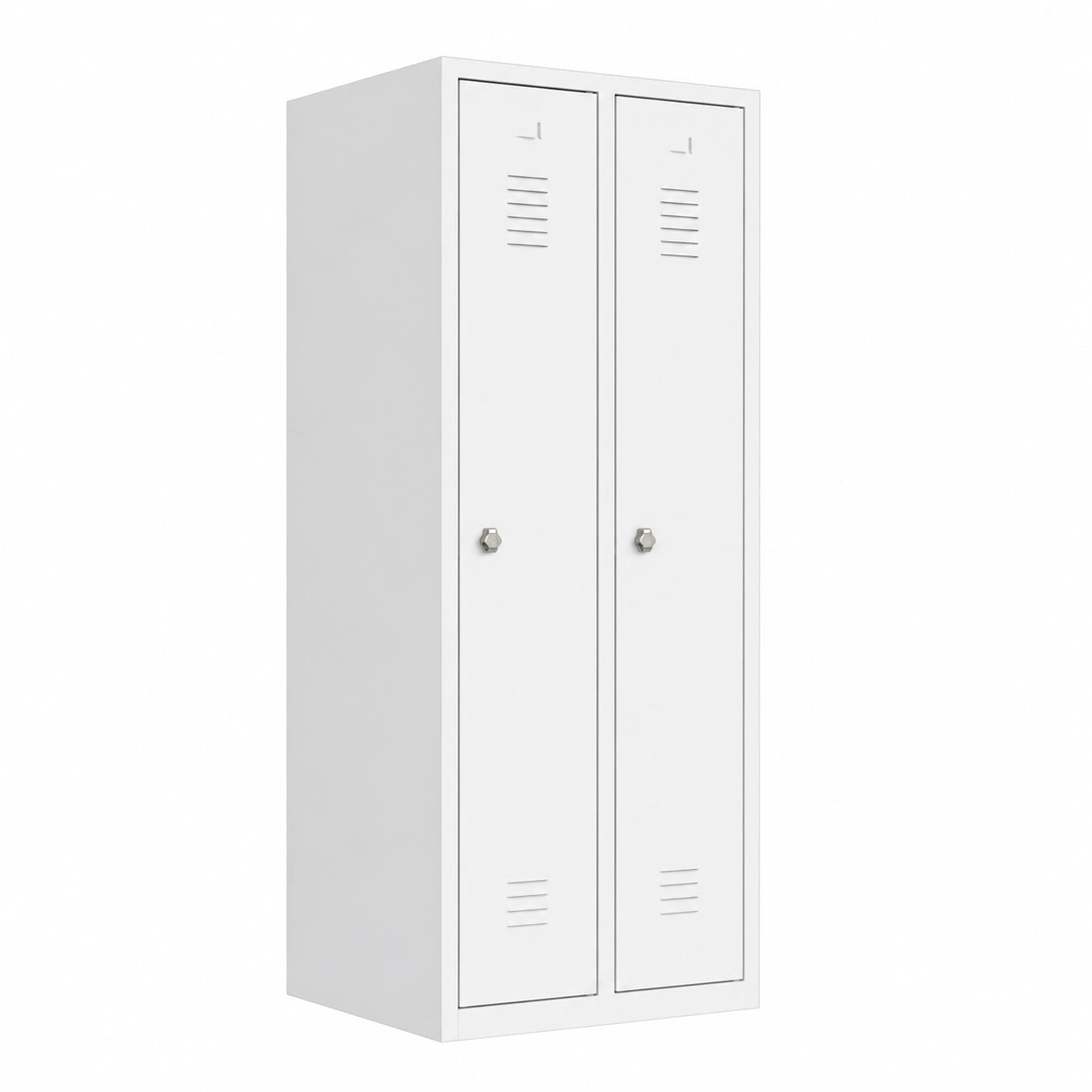 Lüllmann Doppeltüriger Stahl-Kleiderschrank, weiß, 180x60x50 cm, vormontiert