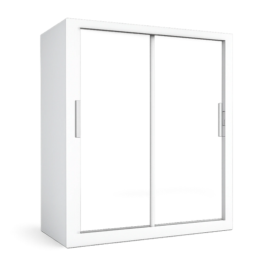 Moderner Kleiderschrank mit Spiegel - Zweitüriger Schwebetürenschrank 64x203x215 cm - Ideal für Schlafzimmer und Wohnzimmer
