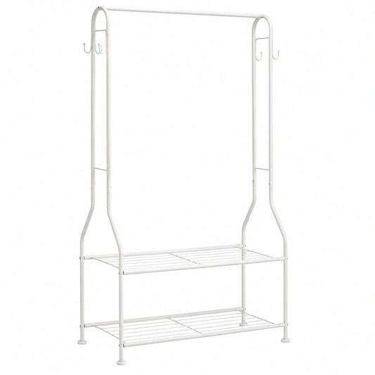 Weißer Kleiderschrank mit Regalfächern - 75 x 36,5 x 150 cm