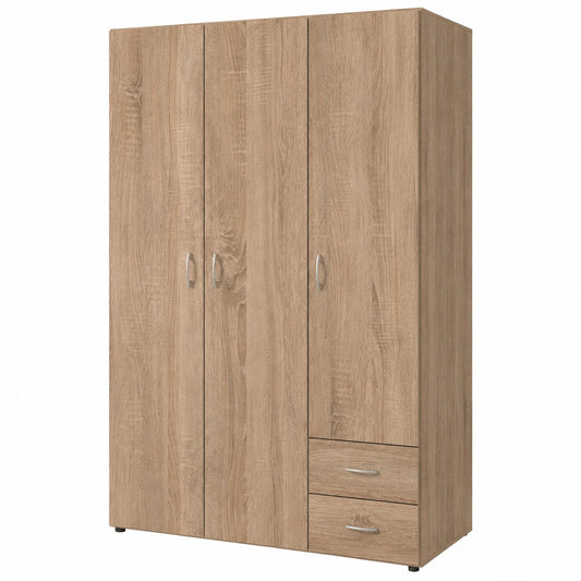 Stella Trading BASE Modern Kleiderschrank mit Drehtüren, Eiche Sonoma Dekor, Verschiedene Größen