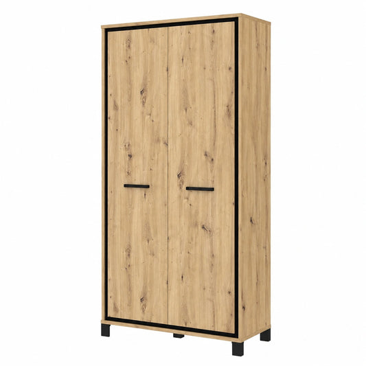 Moderner Kleiderschrank TRONDHEIM, 2-türig, Industrial Design, Artisan Eiche/Schwarz, 99x209x60 cm